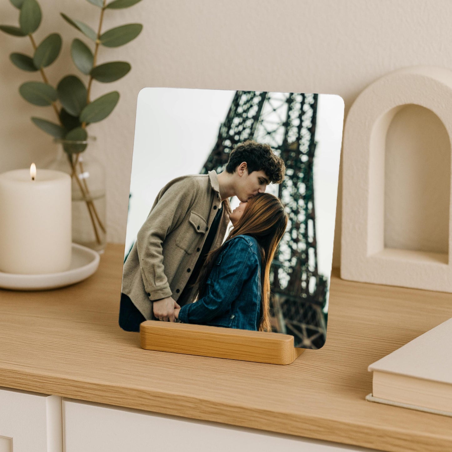 Couple Photo Gift, Personalized Metal Picture on Stand, Anniversary Valentines Gift for Boyfriend, Girlfriend, Husband, Wife