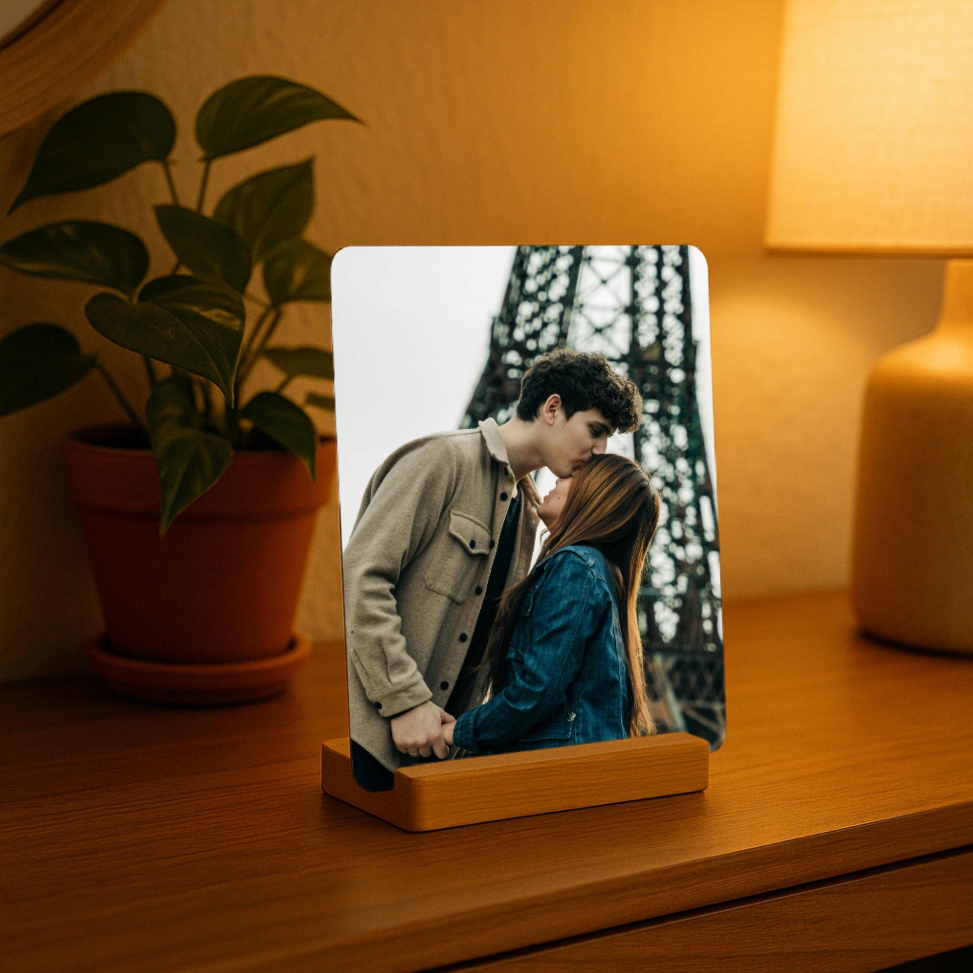 Couple Photo Gift, Personalized Metal Picture on Stand, Anniversary Valentines Gift for Boyfriend, Girlfriend, Husband, Wife