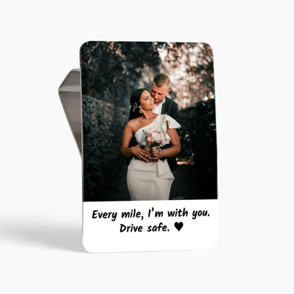 Personalized Couple Photo Car Visor Clip, Drive Safe I Love You Gift, Anniversary Gift for Boyfriend Husband