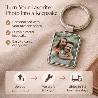 Personalized Photo Keychain, Custom Picture Keychain, Photo Gifts, Personalized Keychain Gift, Anniversary Gift, Unique Couples Gift