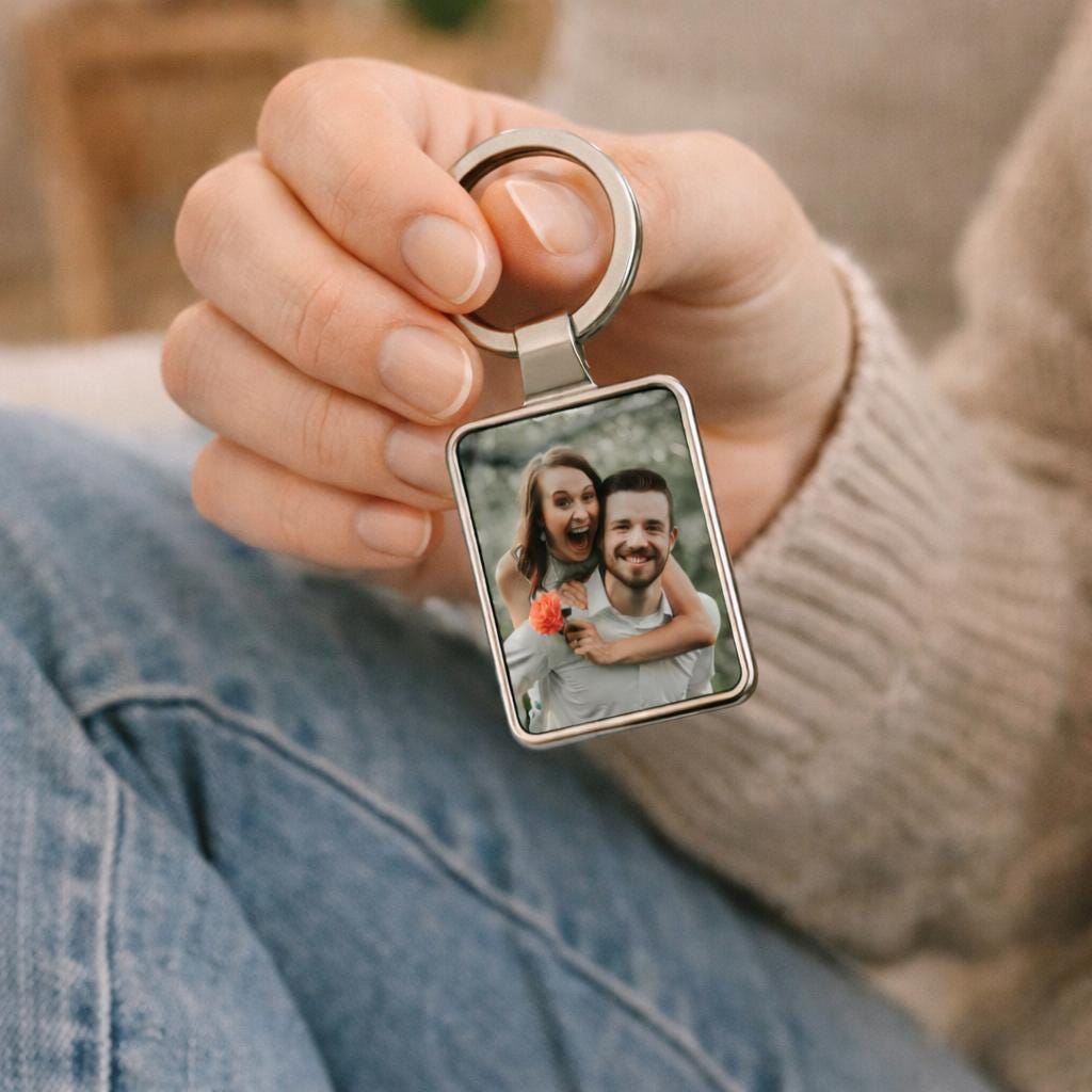 Personalized Photo Keychain, Custom Picture Keychain, Photo Gifts, Personalized Keychain Gift, Anniversary Gift, Unique Couples Gift