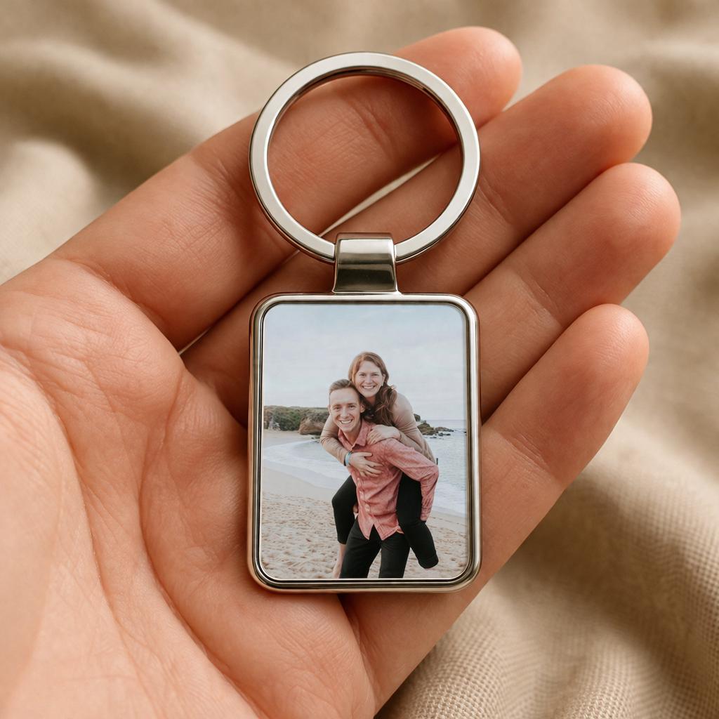 Custom Photo Keychain, Personalized Picture Gift for Boyfriend, Romantic Keepsake Gift