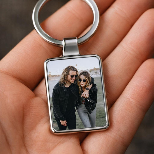 Next Day Ship Photo Keychain, Anniversary Gift for Boyfriend, Custom Picture Keychain