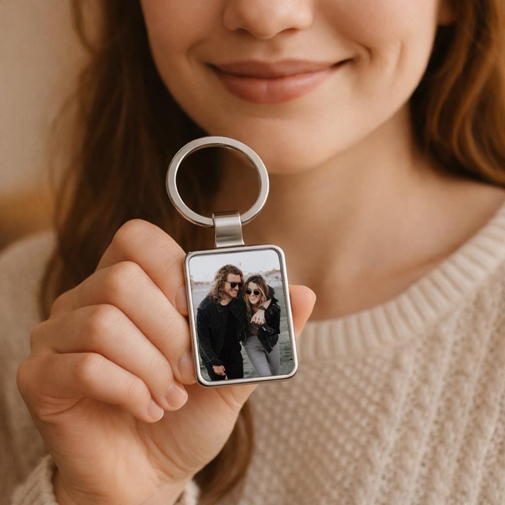 Next Day Ship Photo Keychain, Anniversary Gift for Boyfriend, Custom Picture Keychain