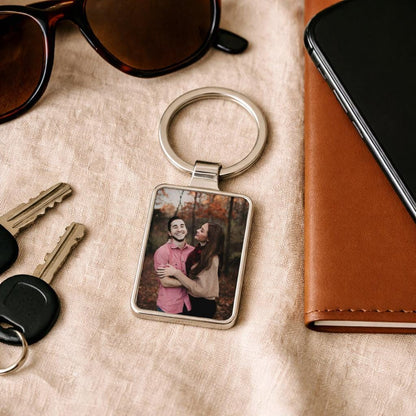 Long Distance Boyfriend Anniversary Gift, Personalized Photo Keychain