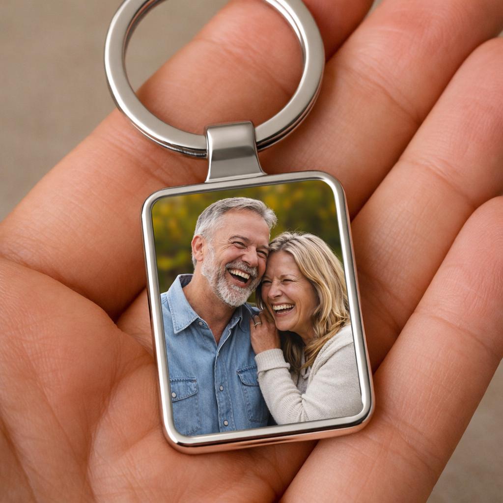 Custom Photo Keychain, Anniversary Gift for Wife, Personalized Picture Keychain