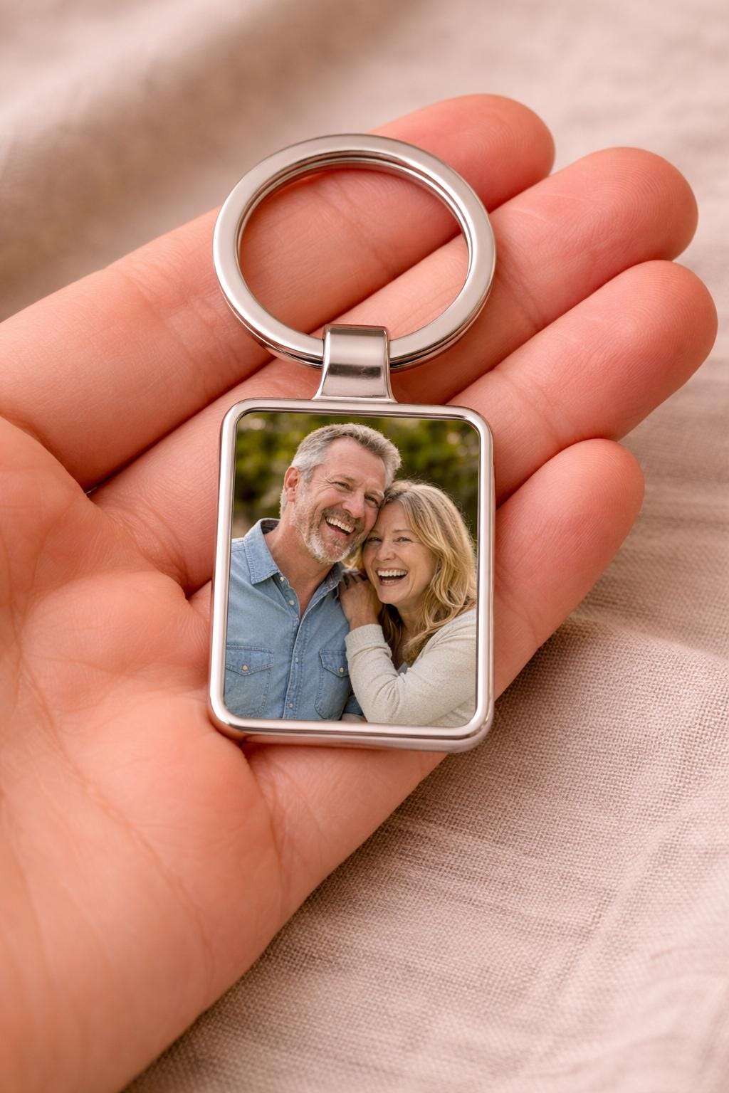 Custom Photo Keychain, Anniversary Gift for Wife, Personalized Picture Keychain