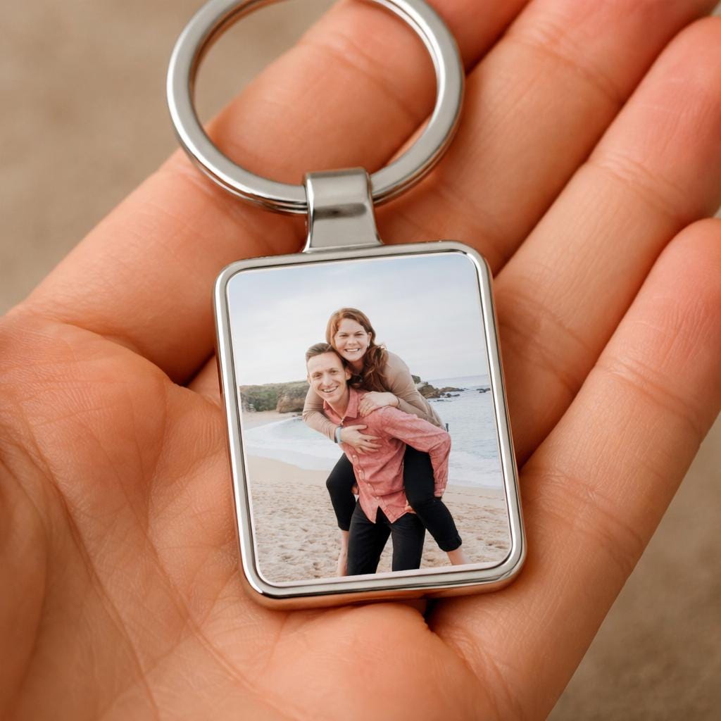 Custom Photo Keychain, Personalized Picture Gift for Boyfriend, Romantic Keepsake Gift