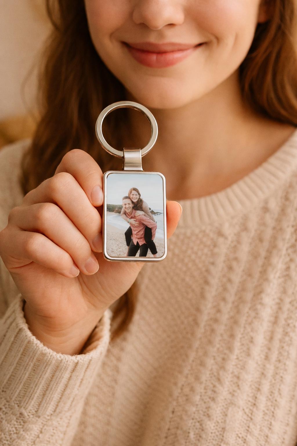 Custom Photo Keychain, Personalized Picture Gift for Boyfriend, Romantic Keepsake Gift