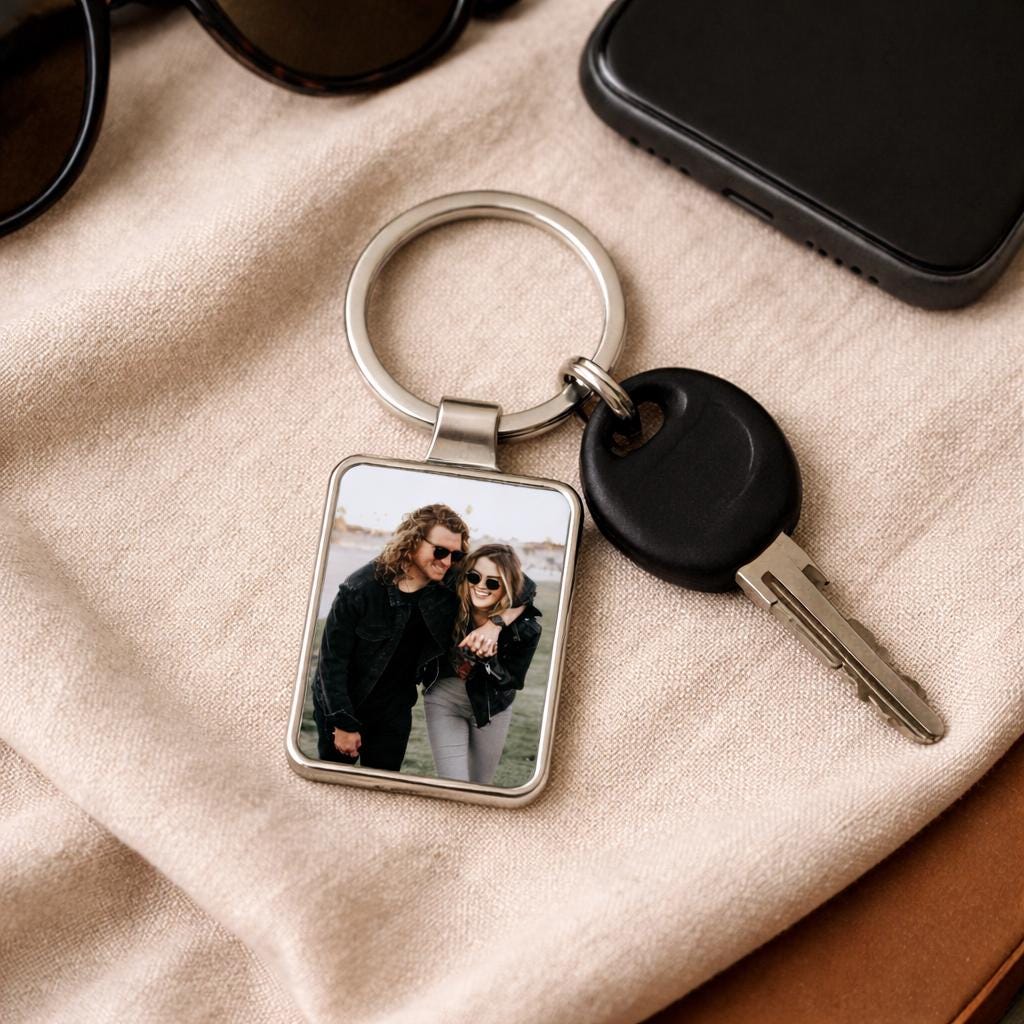 Next Day Ship Photo Keychain, Anniversary Gift for Boyfriend, Custom Picture Keychain