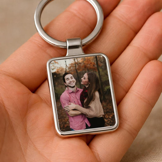 Long Distance Boyfriend Anniversary Gift, Personalized Photo Keychain
