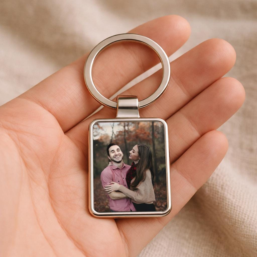 Long Distance Boyfriend Anniversary Gift, Personalized Photo Keychain