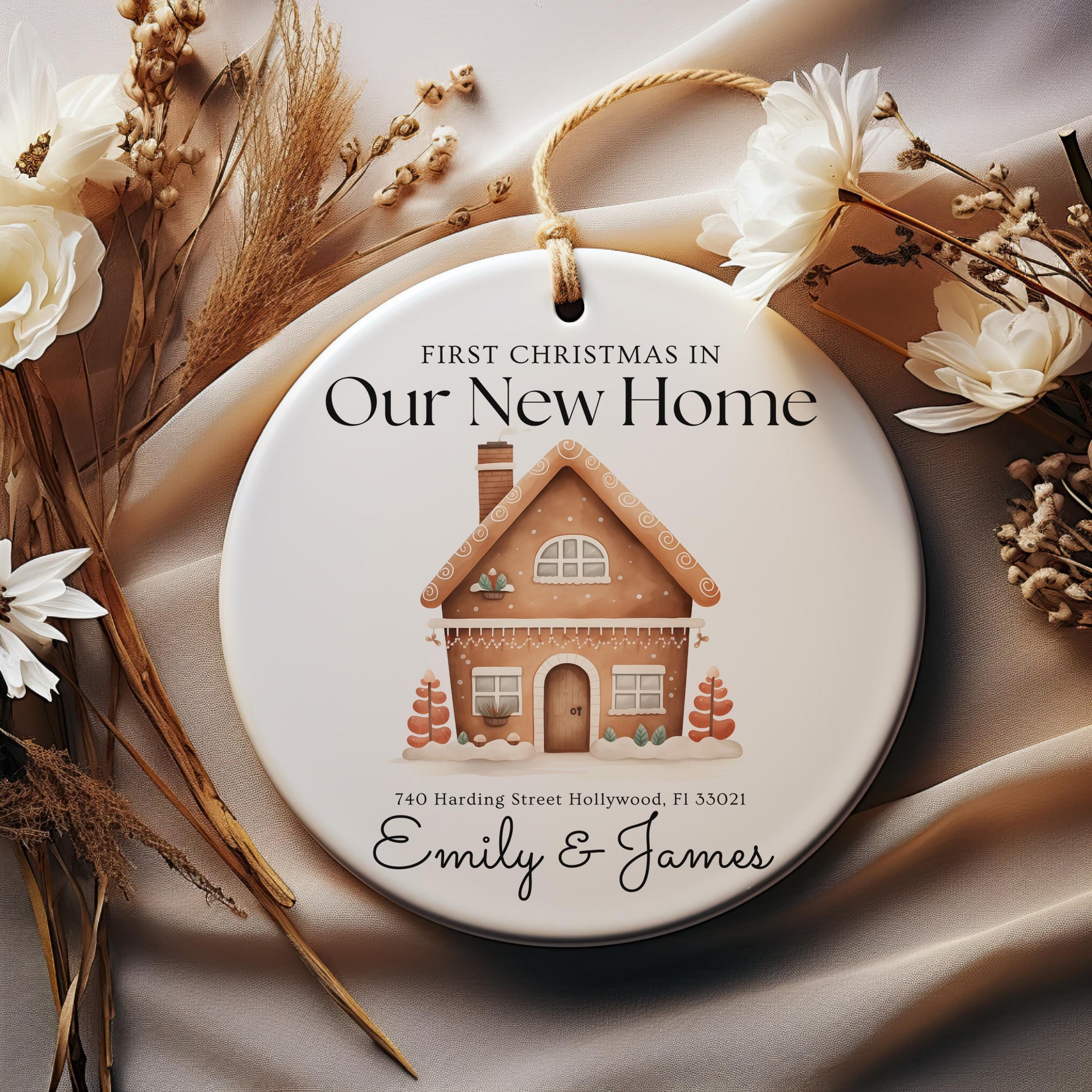 First Christmas New Home Ornament, Personalized Address Keepsake, Gift for New Homeowners