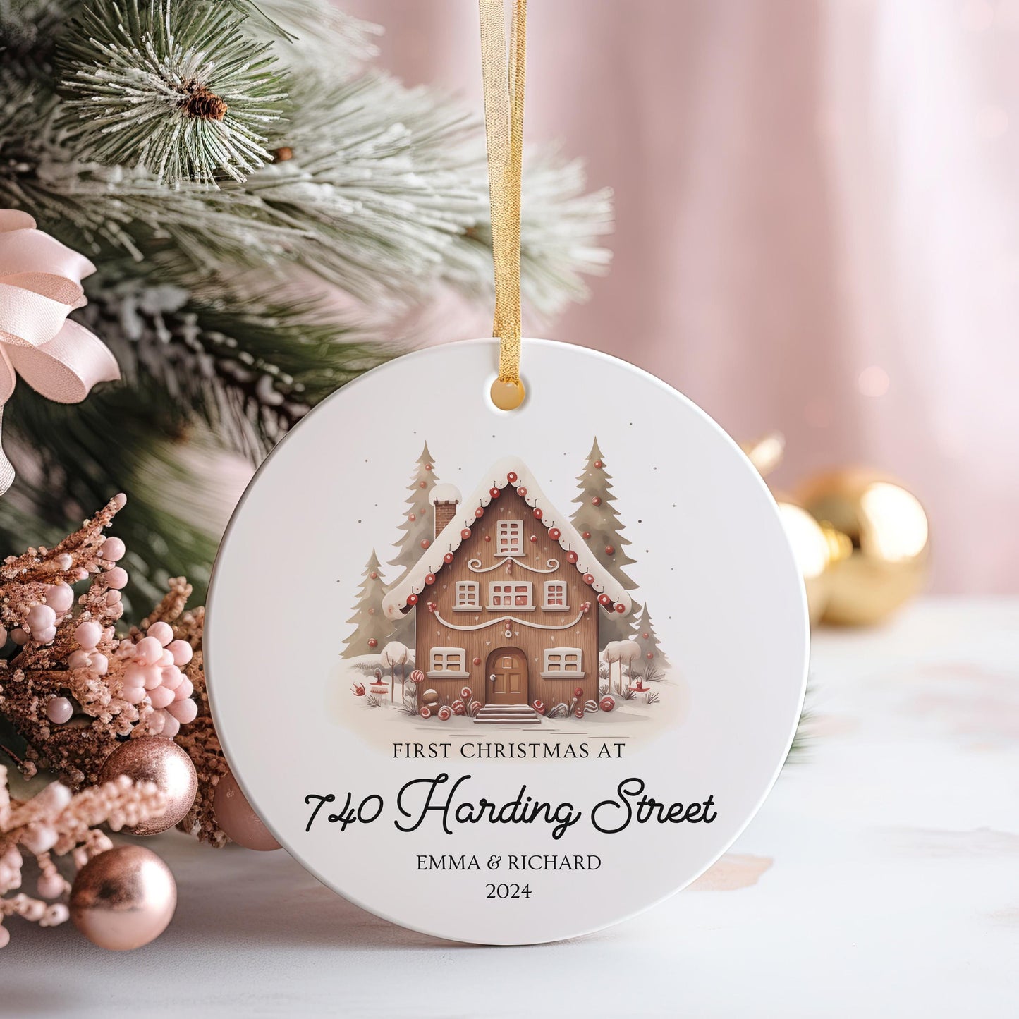 First Christmas at Our New Address Ornament, Personalized New Home Keepsake, Housewarming Gift