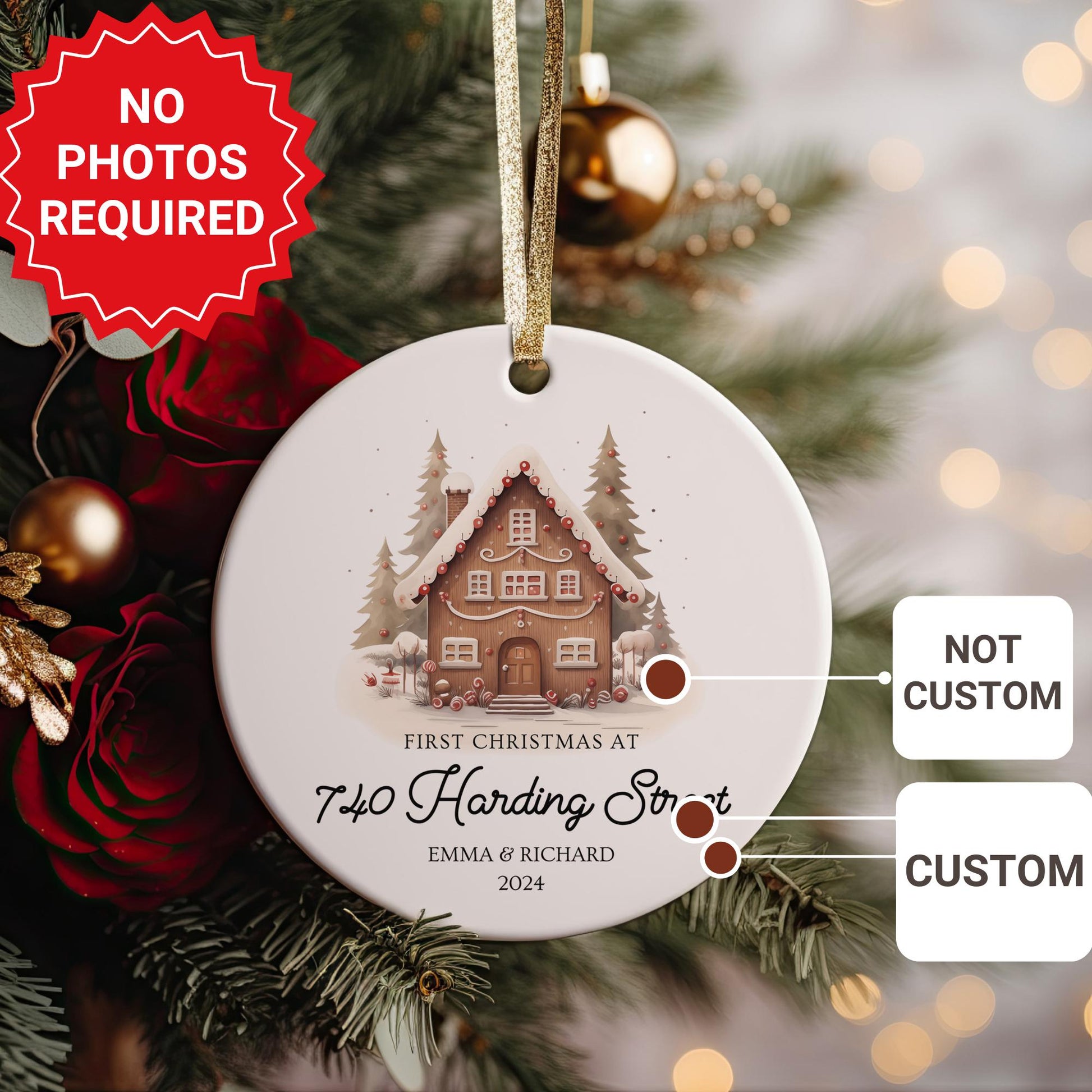 First Christmas at Our New Address Ornament, Personalized New Home Keepsake, Housewarming Gift