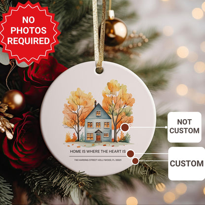 First Christmas in Our New Home Ornament, Personalized Address Keepsake, Housewarming Gift