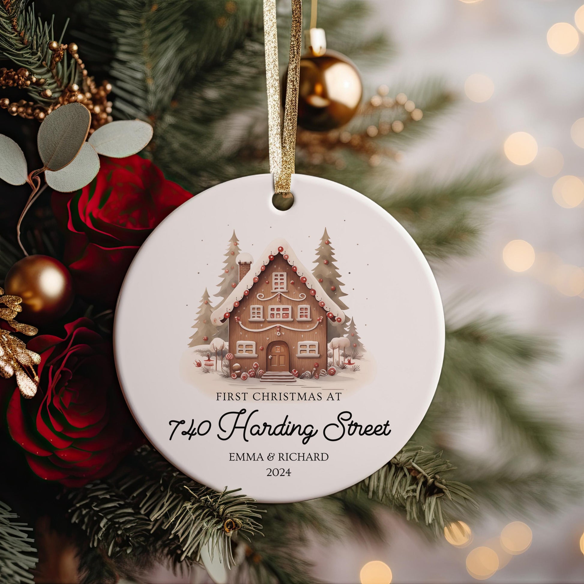 First Christmas at Our New Address Ornament, Personalized New Home Keepsake, Housewarming Gift