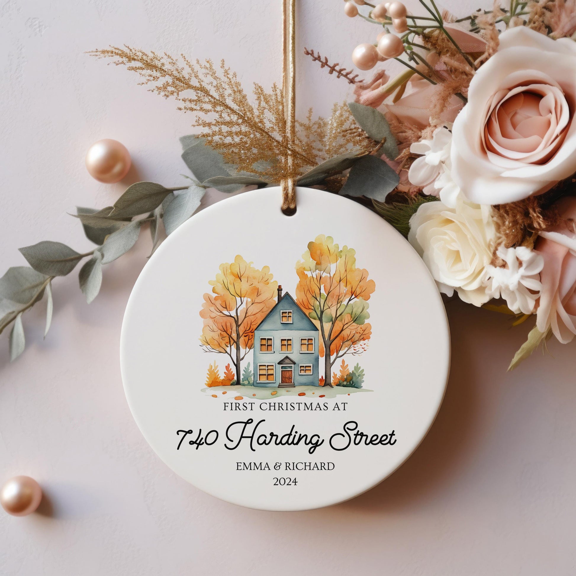 New Home Christmas Ornament, Personalized Address Ornament, First Christmas Housewarming Gift