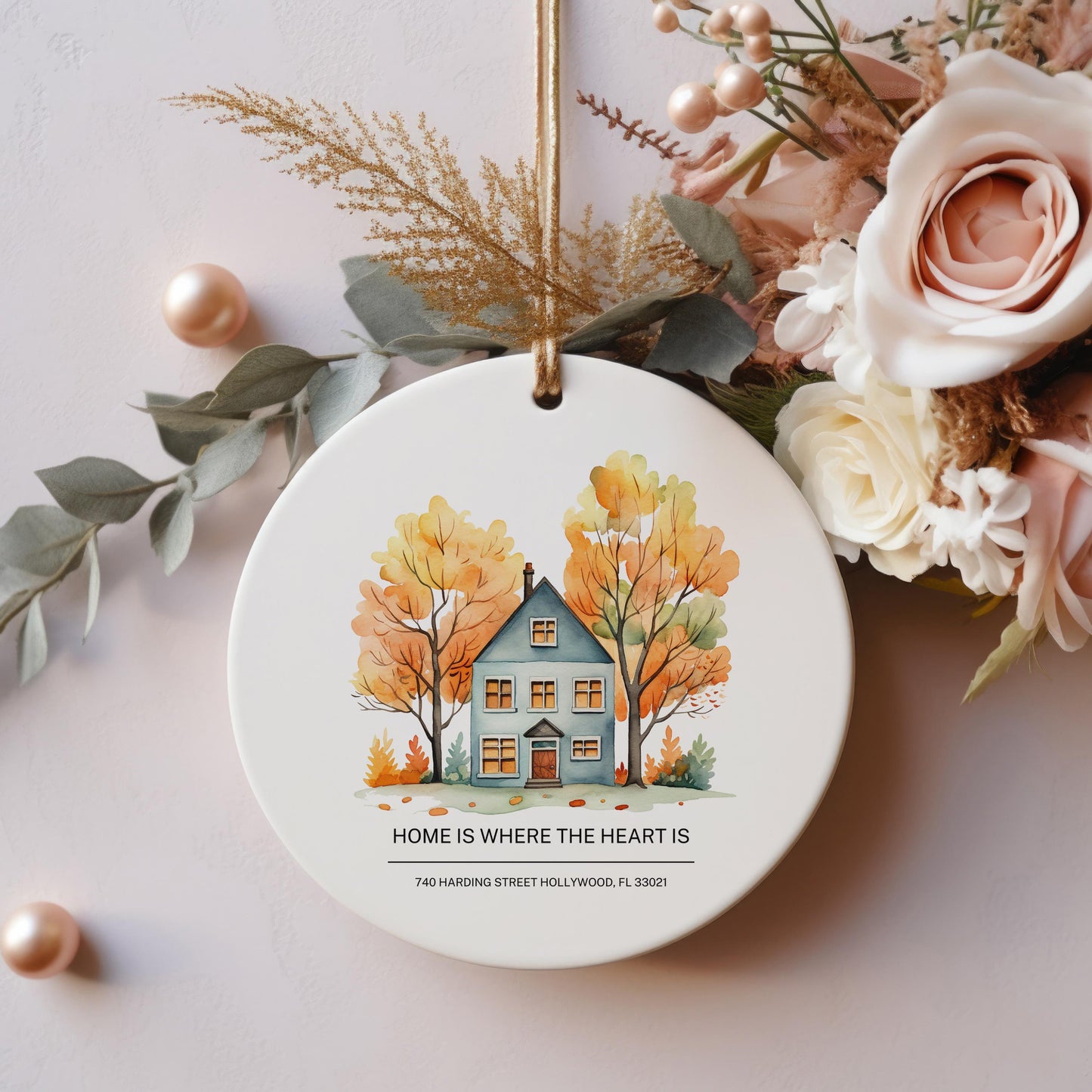 Personalized Address Ornament, First Christmas Housewarming Gift