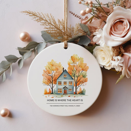 Personalized Address Ornament, First Christmas Housewarming Gift