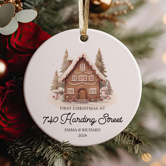 New Home Address Ornament, First Christmas Keepsake, Personalized Housewarming Gift