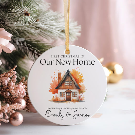 Personalized Address Ornament, First Christmas in Our New Home, New Home Gift