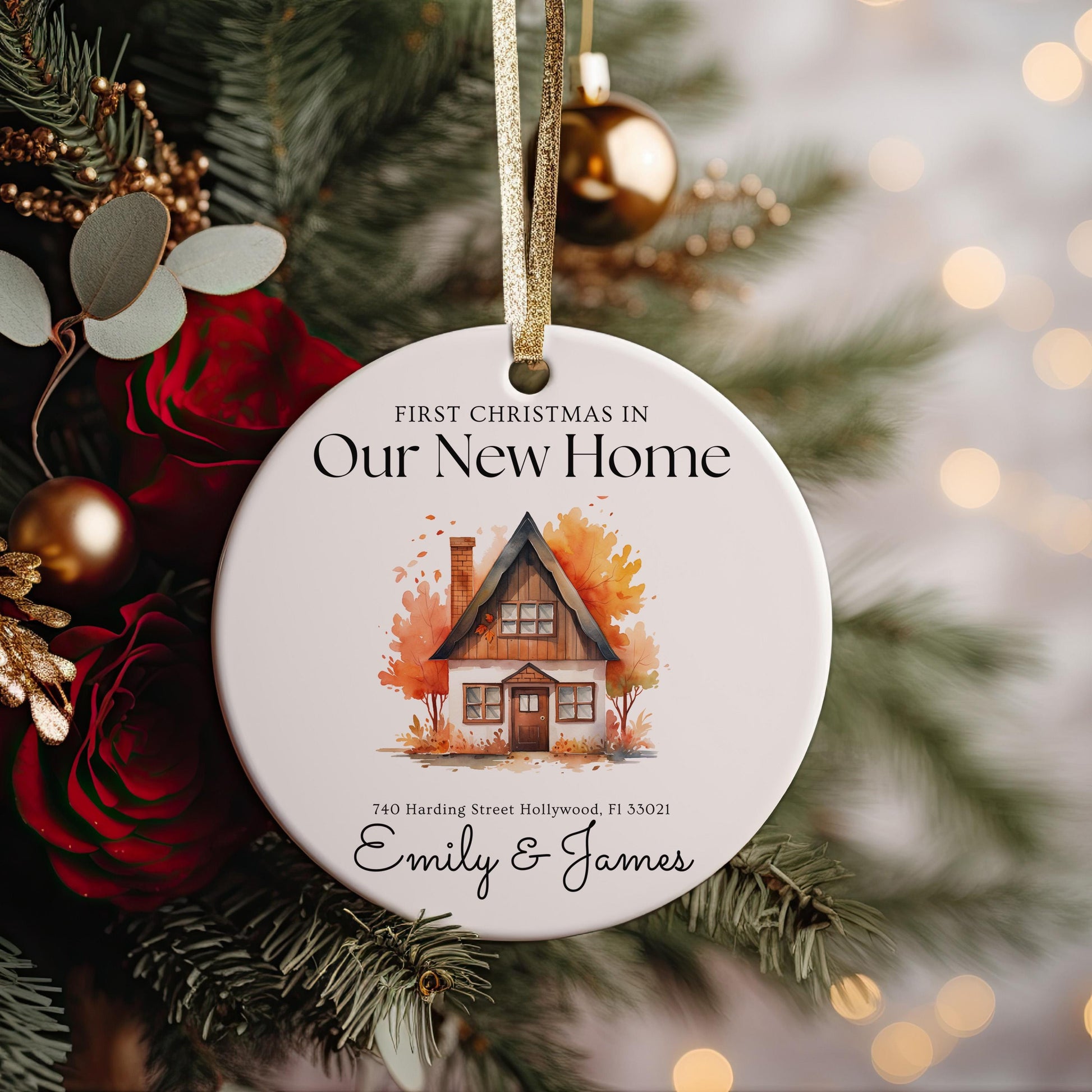 Personalized Address Ornament, First Christmas in Our New Home, New Home Gift