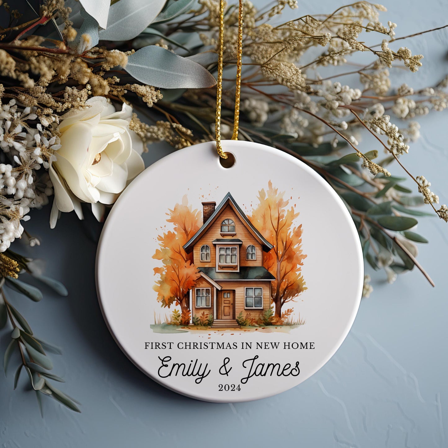 First Christmas Keepsake, Personalized Address Ornament, Realtor Closing Gift