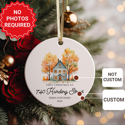 First Christmas at Our New Address, Personalized Housewarming Ornament