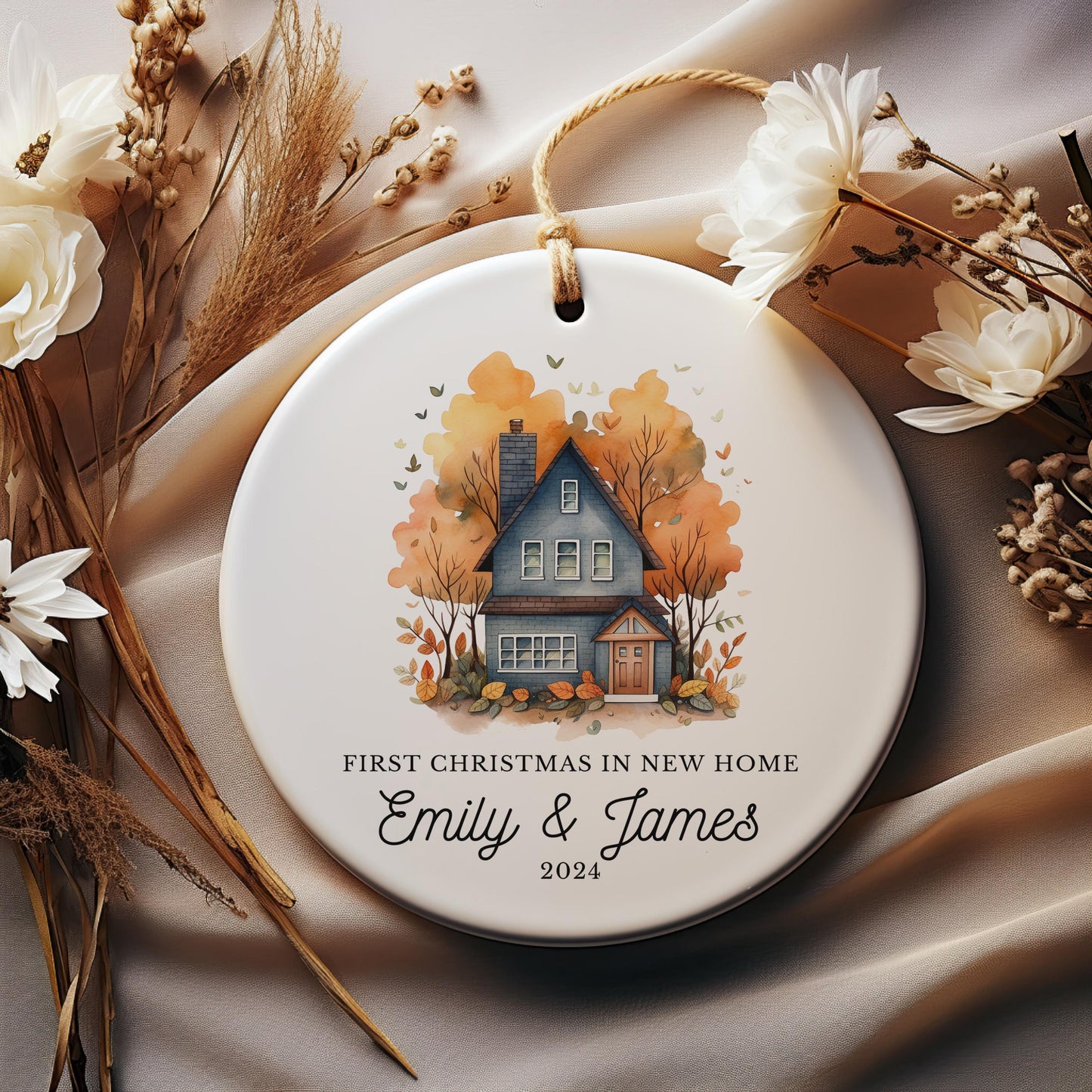 First Christmas Address Ornament, New Home Gift for Couple