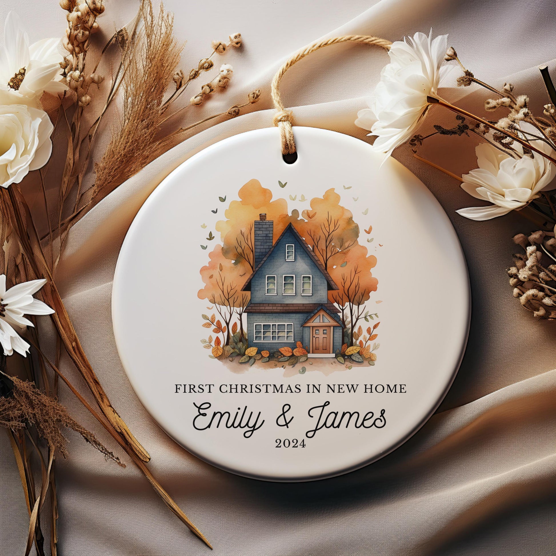 First Christmas Address Ornament, New Home Gift for Couple