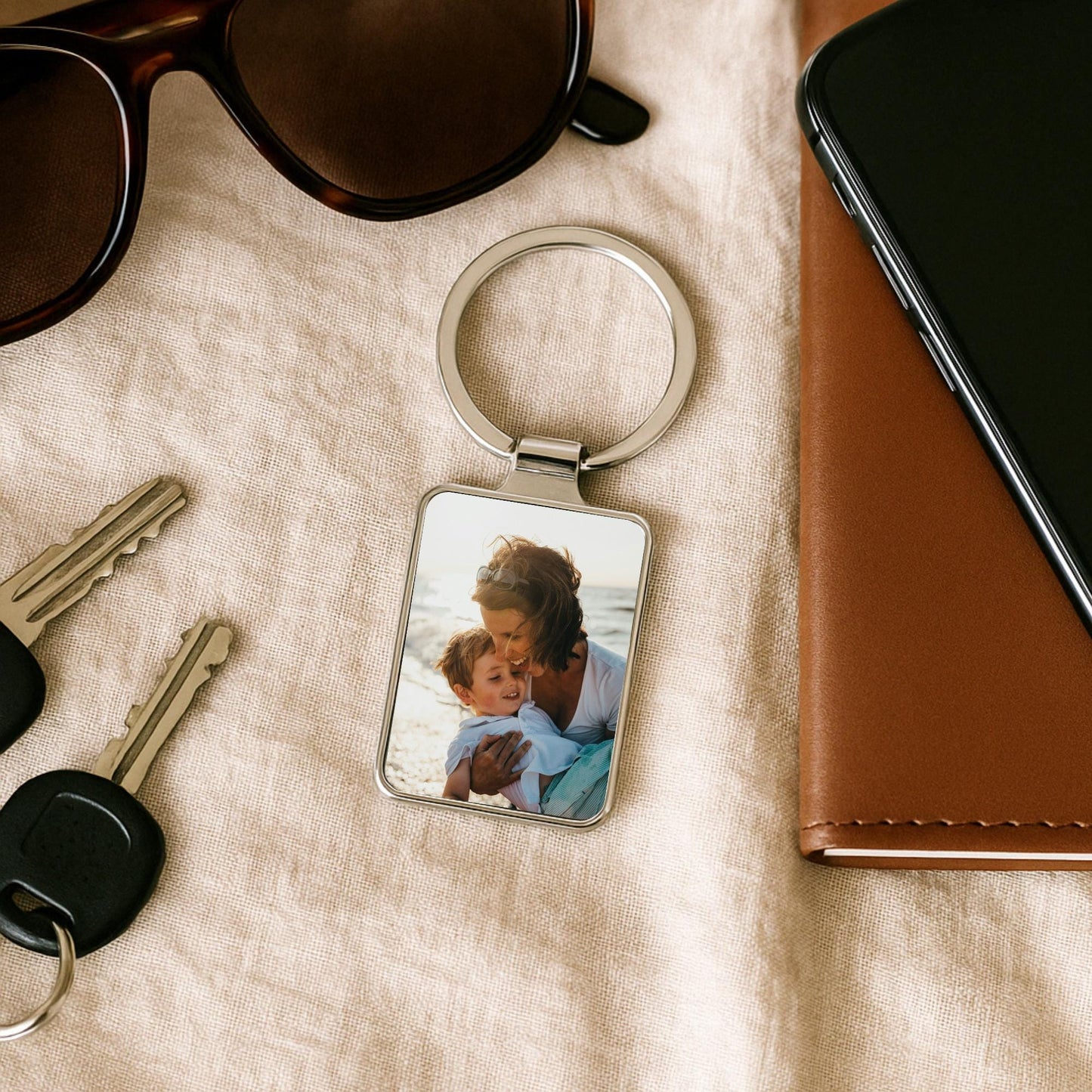 Mother’s Day Gift for Mom, Personalized Photo Keychain