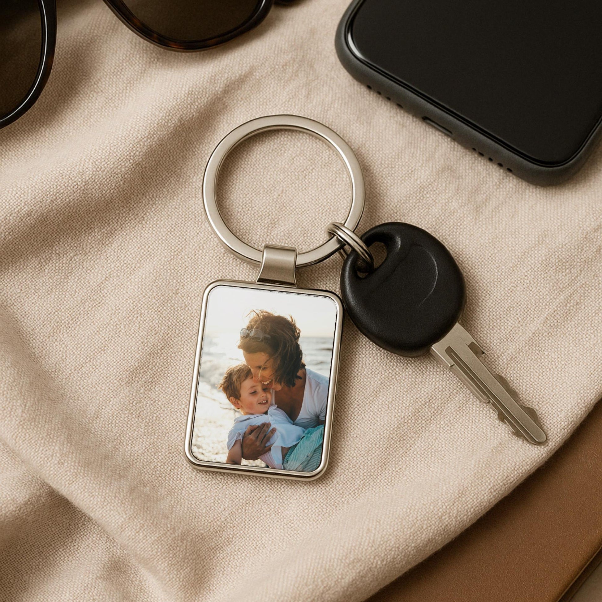 Mother’s Day Gift for Mom, Personalized Photo Keychain
