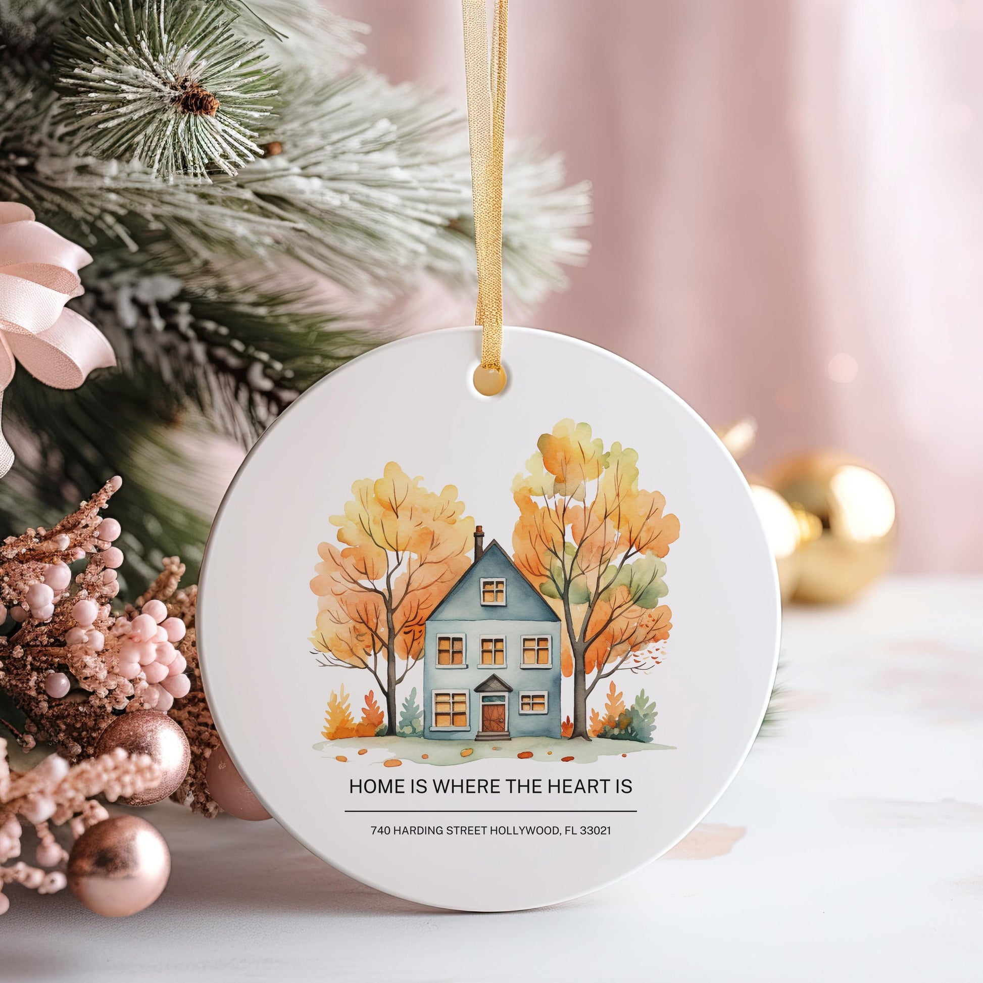 First Christmas in Our New Home Ornament, Personalized Address Keepsake, Housewarming Gift
