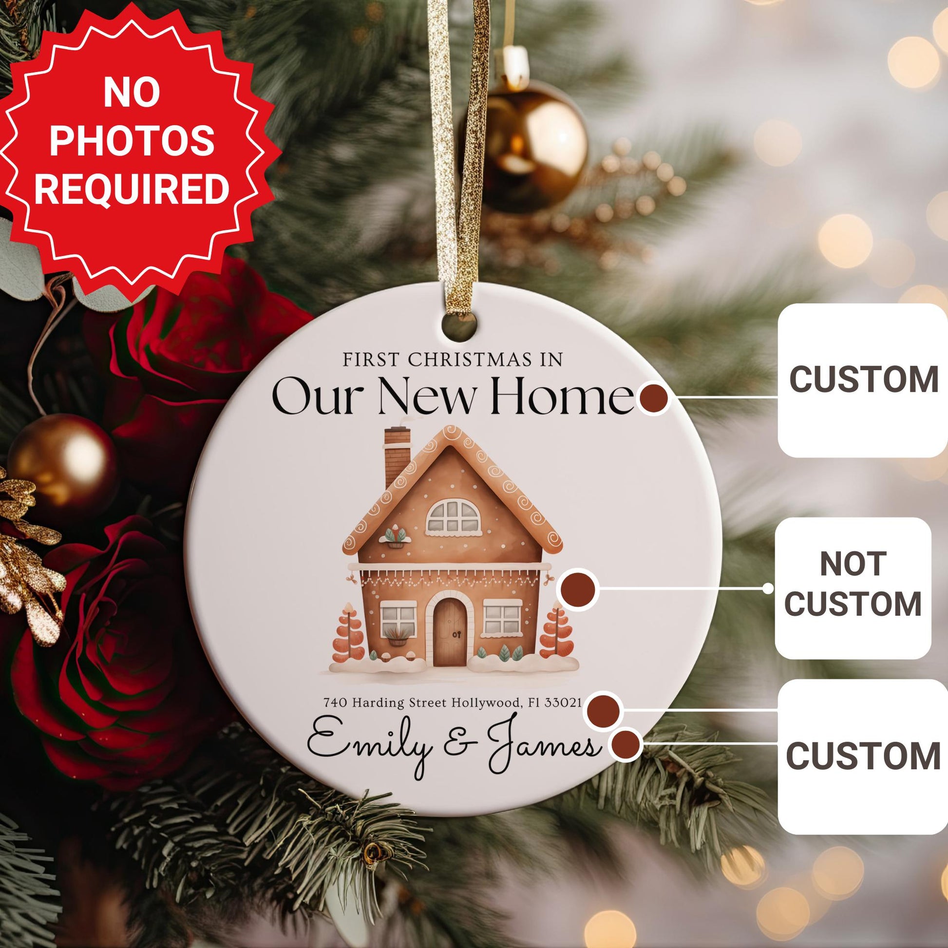 New Address Christmas Ornament, Personalized Home Keepsake
