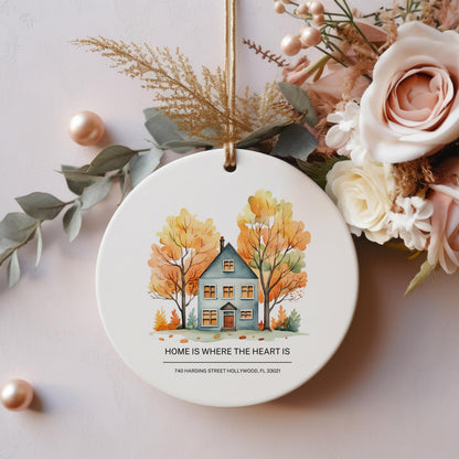 First Christmas in Our New Home Ornament, Personalized Address Keepsake, Housewarming Gift