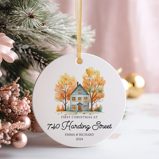 New Home Christmas Ornament, Personalized Address Ornament, First Christmas Housewarming Gift