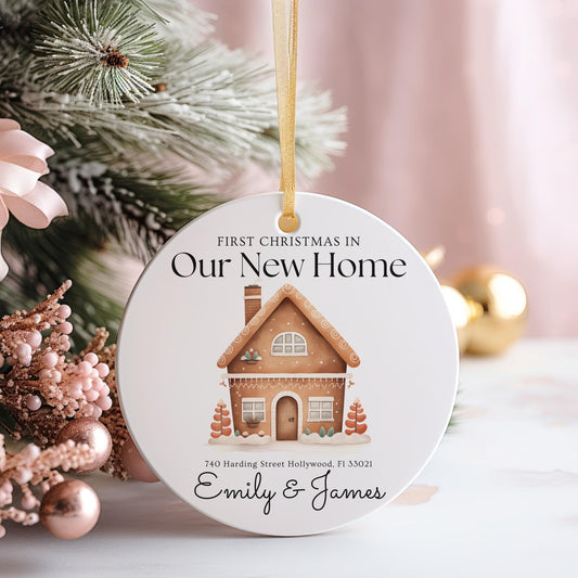 Personalized Address Christmas Ornament, First New Home Keepsake