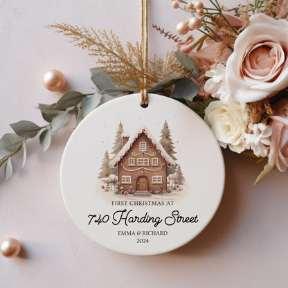 New Home Address Ornament, First Christmas Keepsake, Personalized Housewarming Gift