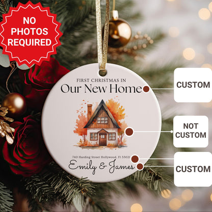 Personalized Address Ornament, First Christmas in Our New Home, New Home Gift