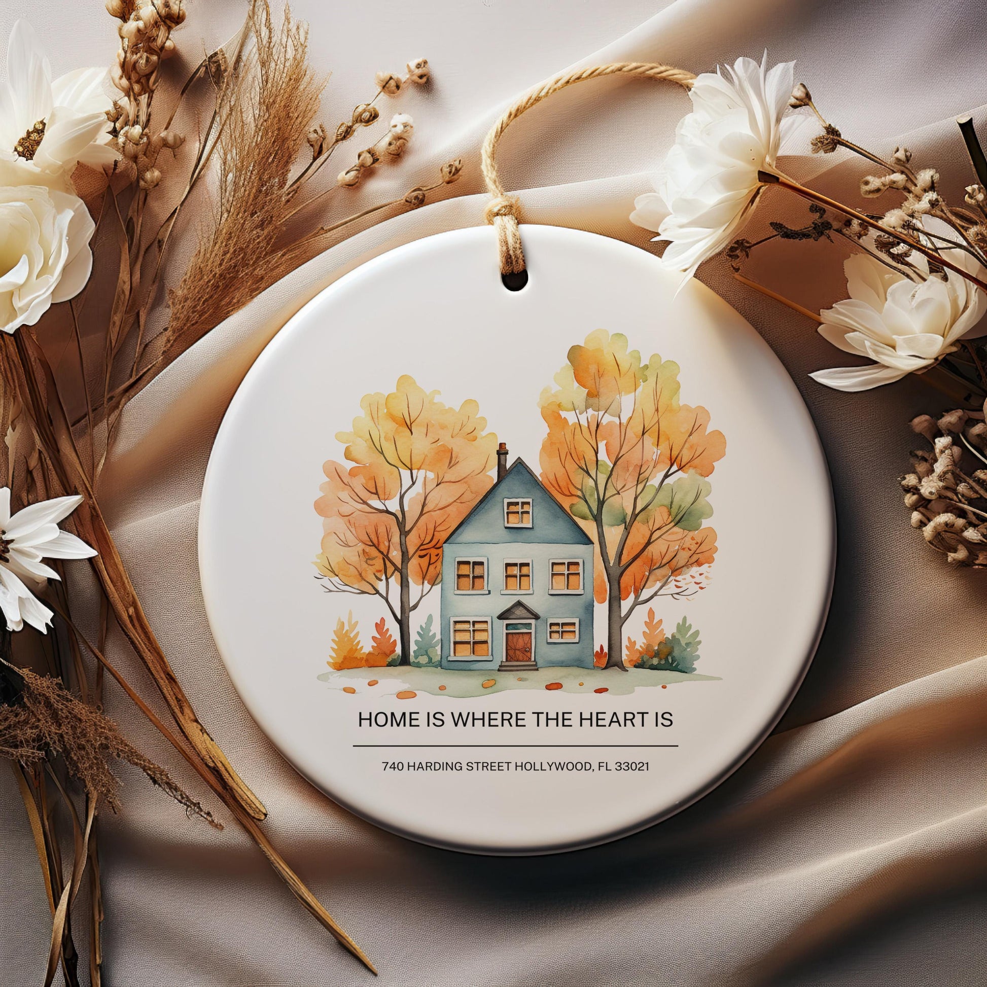 Personalized Address Ornament, First Christmas Housewarming Gift