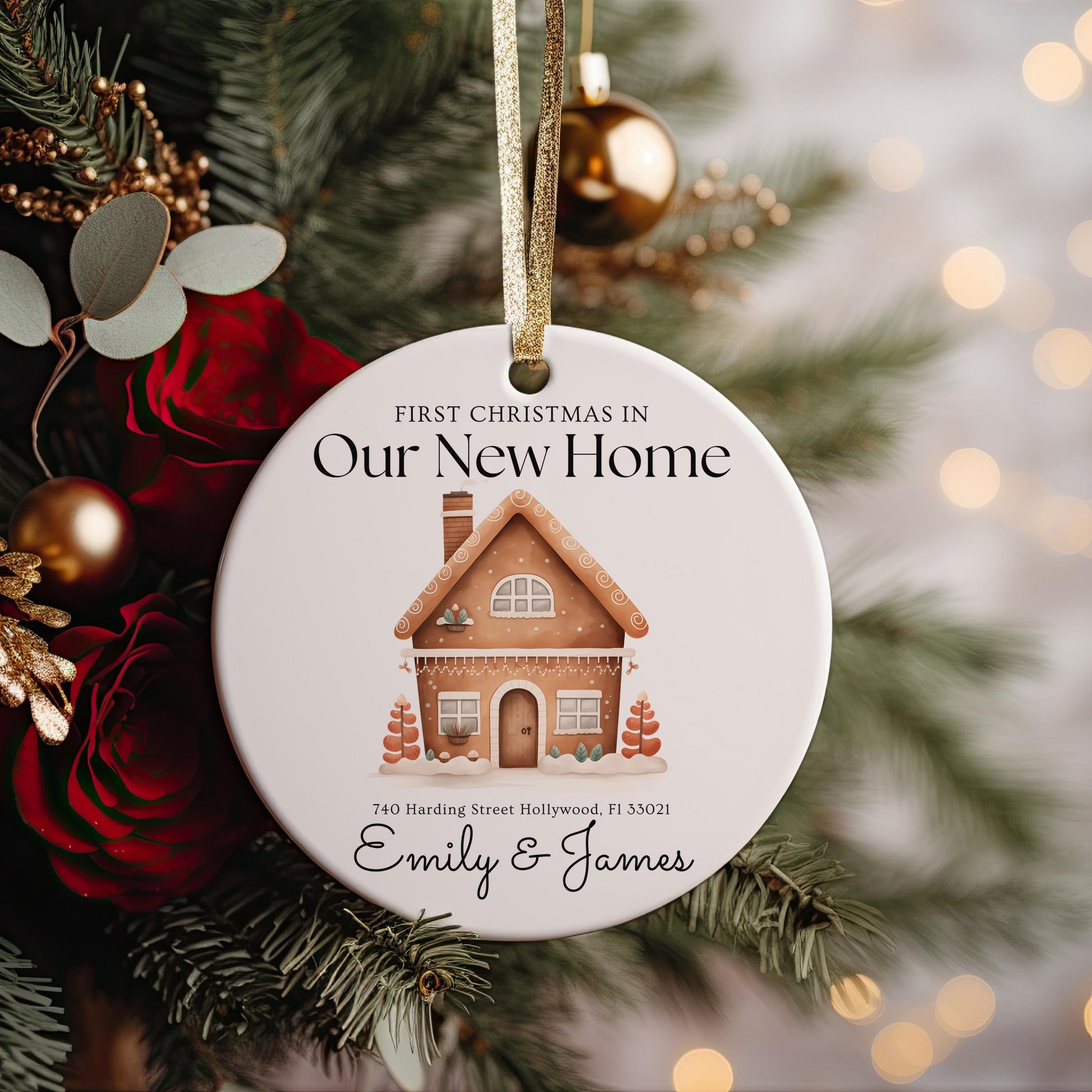 Personalized Address Christmas Ornament, First New Home Keepsake