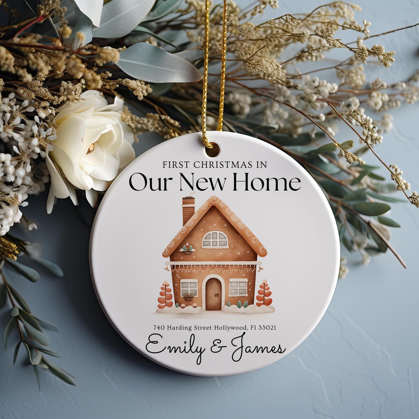 Personalized Address Christmas Ornament, First New Home Keepsake