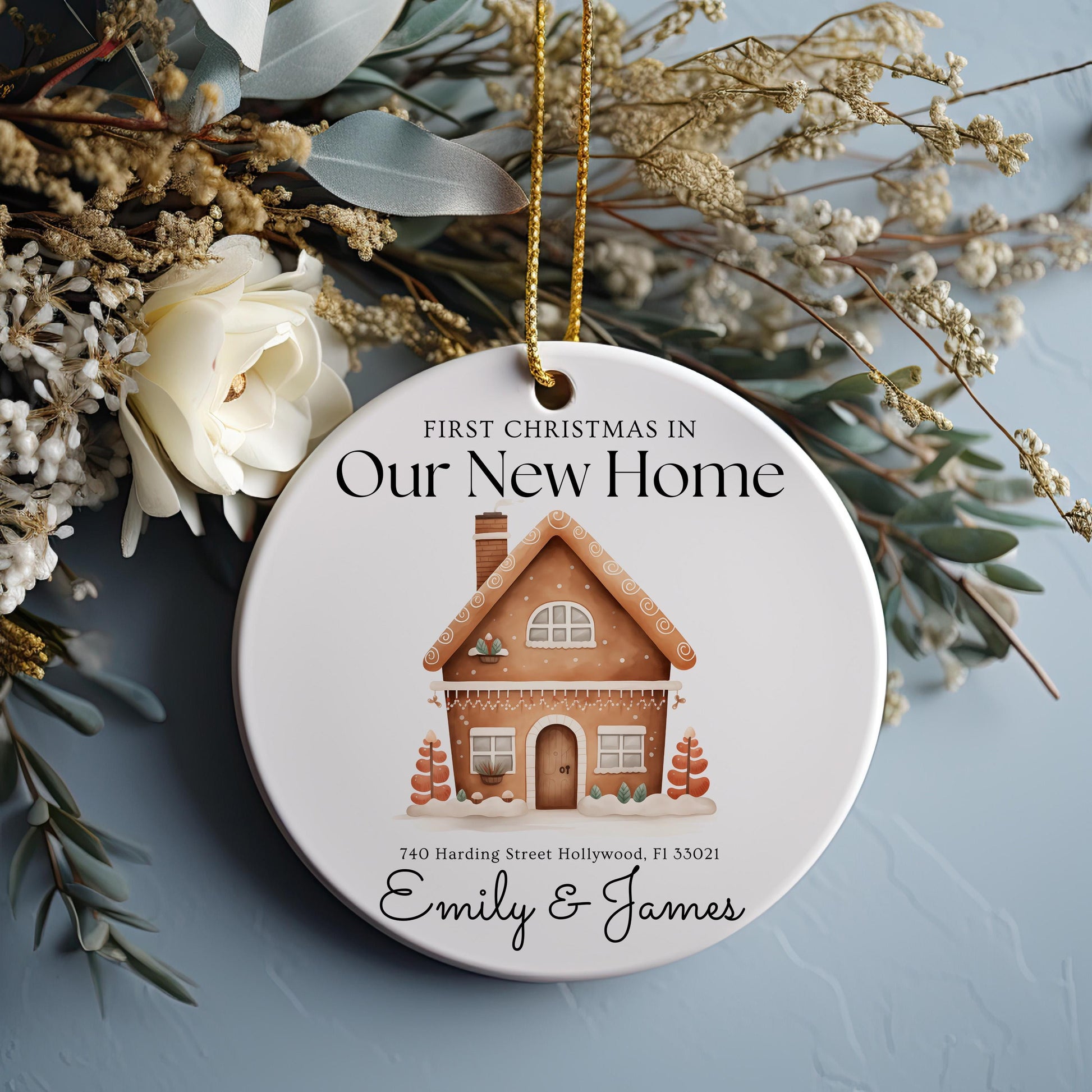 Personalized Address Christmas Ornament, First New Home Keepsake
