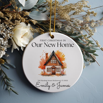 Personalized Address Ornament, First Christmas in Our New Home, New Home Gift