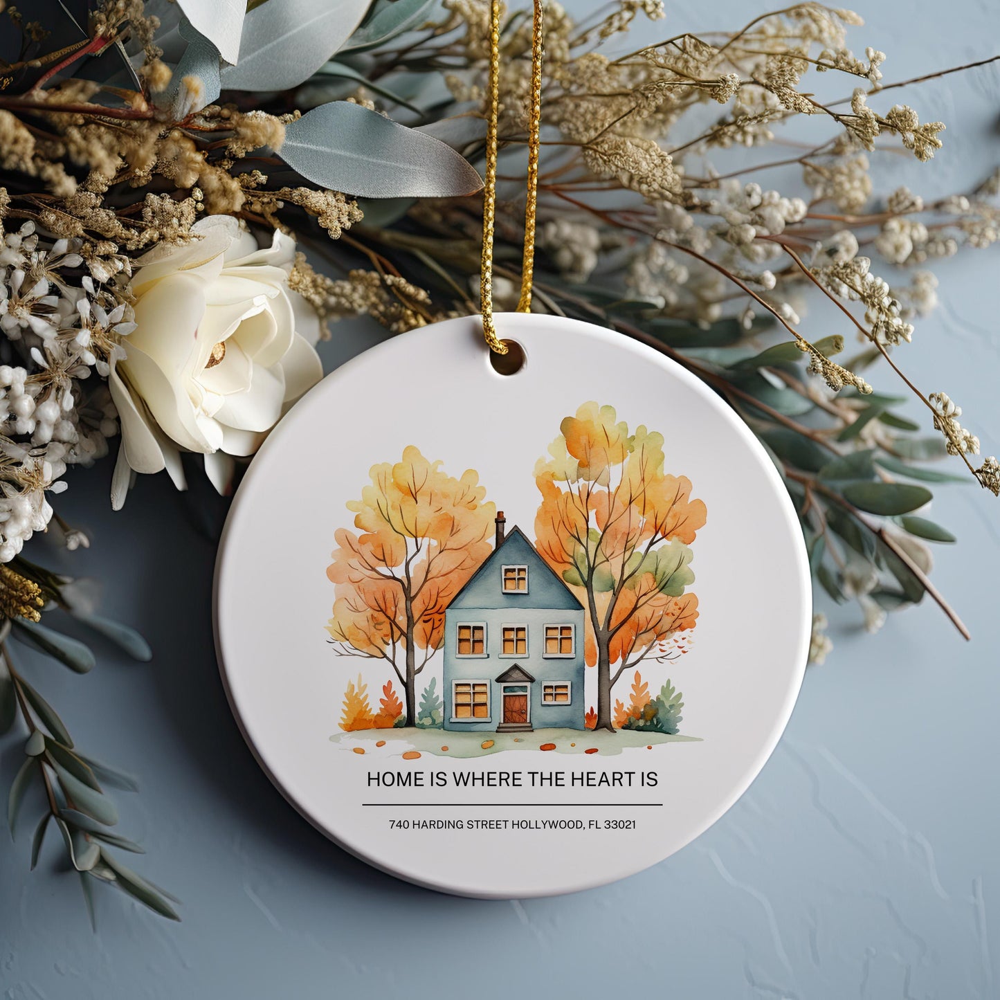 Personalized Address Ornament, First Christmas Housewarming Gift