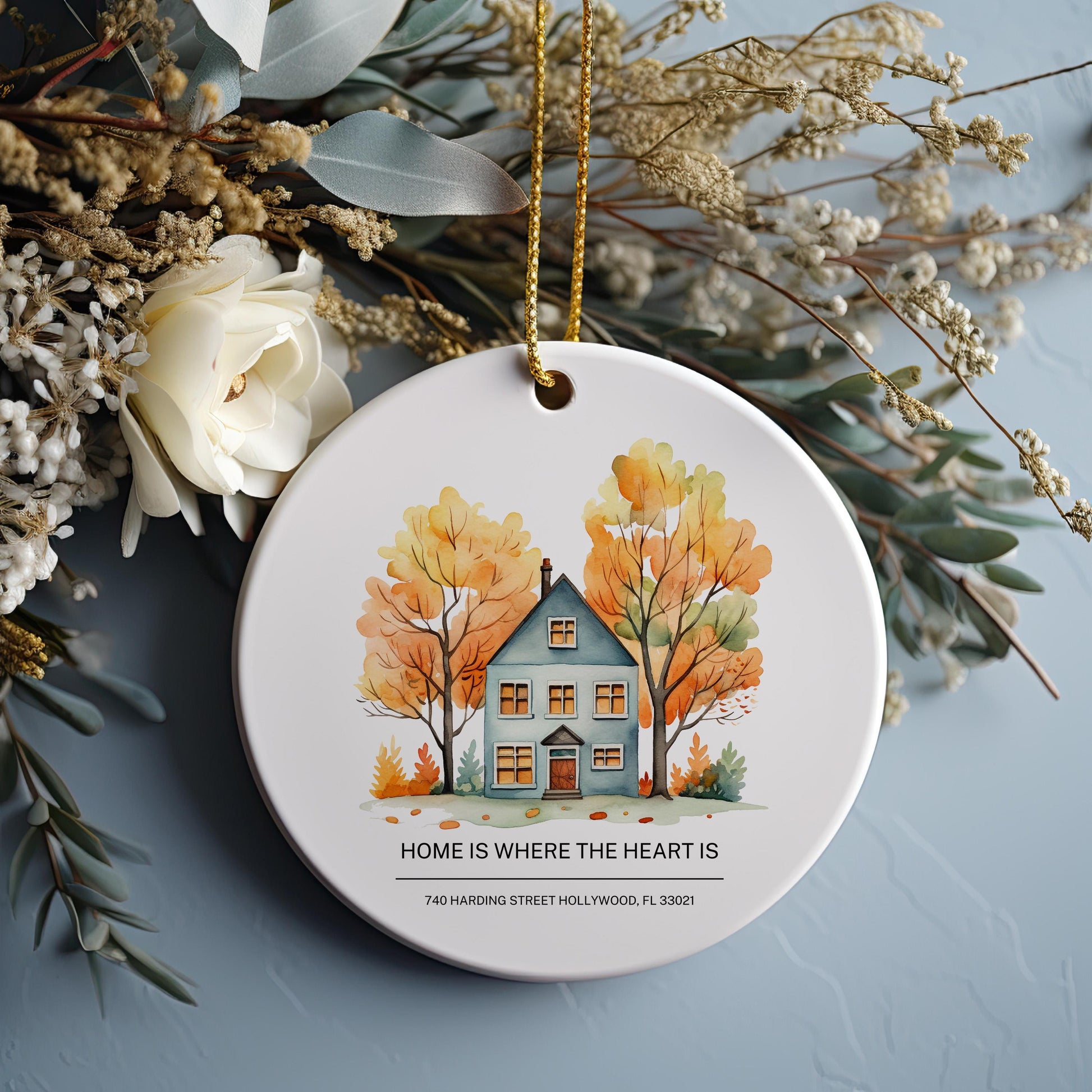Personalized Address Ornament, First Christmas Housewarming Gift