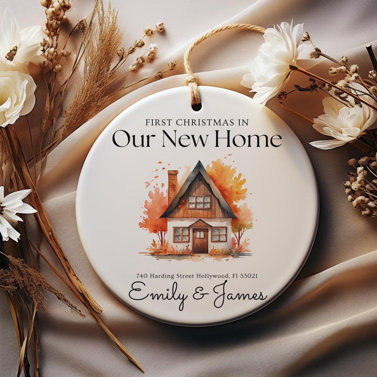 Personalized Address Ornament, First Christmas in Our New Home, New Home Gift