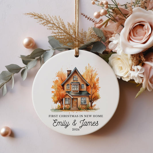 First Christmas Keepsake, Personalized Address Ornament, Realtor Closing Gift