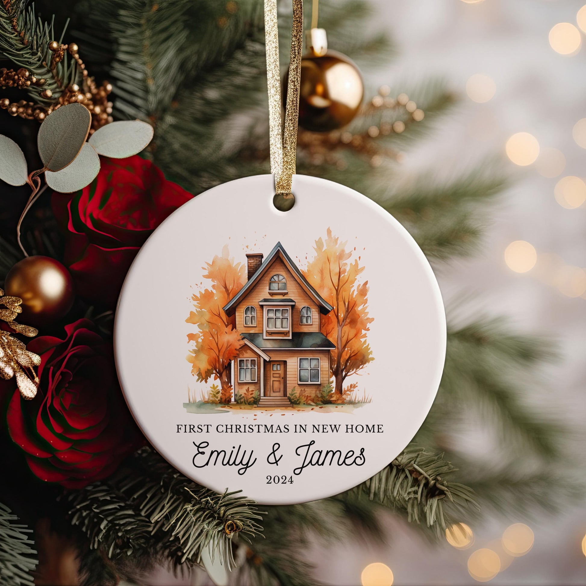 First Christmas Keepsake, Personalized Address Ornament, Realtor Closing Gift